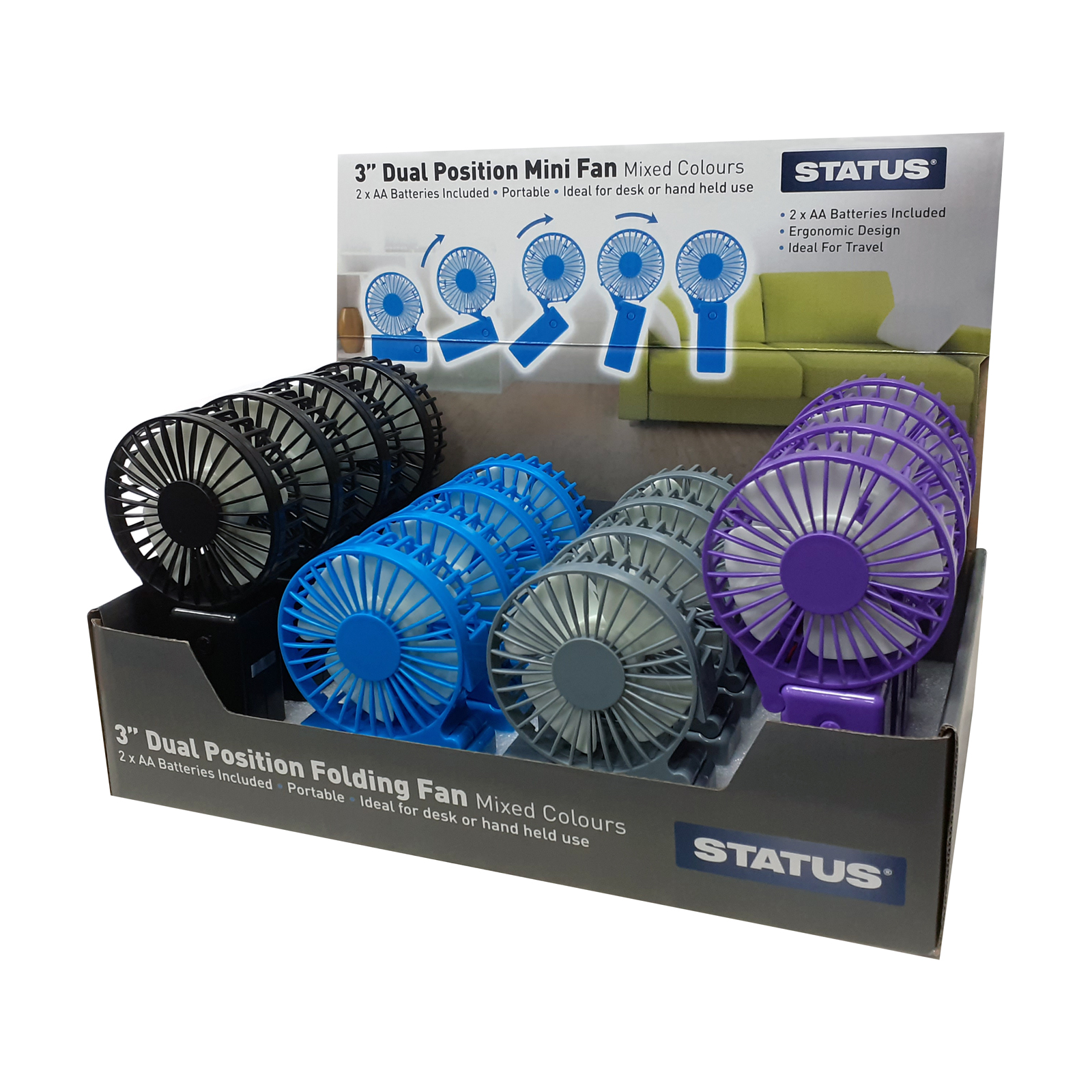 Wholesale 3 Inch Dual Position Battery Hand Fan CK Electricals